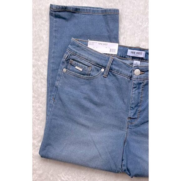 NWT NINE WEST Mid Rise Relaxed Fit Chrystie Capri Stretch Denim in Canyon, 12 - Picture 5 of 16